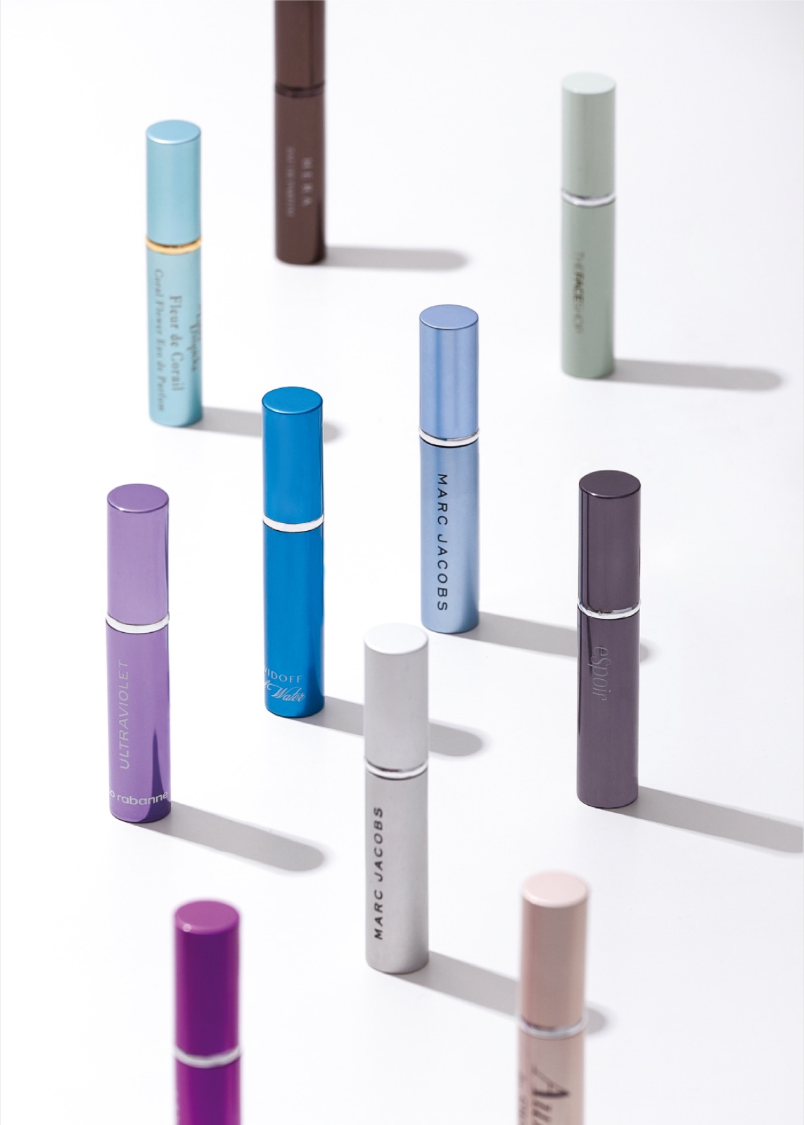 Portable perfume atomizers from various brands